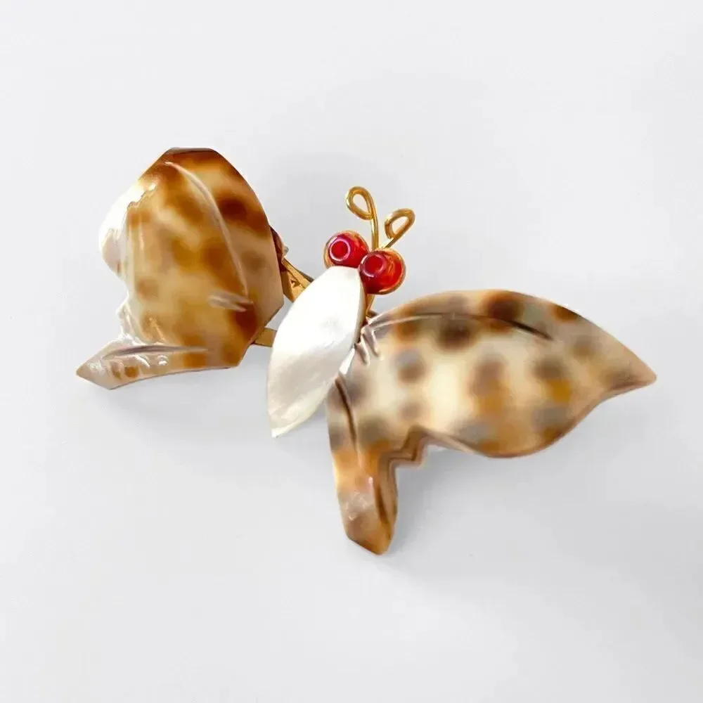 Vintage Shell Butterfly Pin